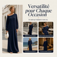 Robe maxi femme à manches longues et col bardot