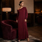 Robe maxi femme à manches longues et col bardot