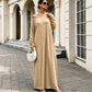 Robe maxi femme à manches longues et col bardot