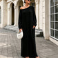 Robe maxi femme à manches longues et col bardot