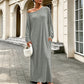 Robe maxi femme à manches longues et col bardot