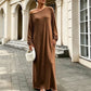 Robe maxi femme à manches longues et col bardot