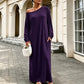 Robe maxi femme à manches longues et col bardot