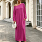 Robe maxi femme à manches longues et col bardot