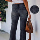 Jean flare taille haute décontracté pour femme