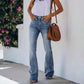 Jean flare taille haute décontracté pour femme