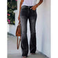 Jean flare taille haute décontracté pour femme