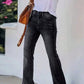 Jean flare taille haute décontracté pour femme