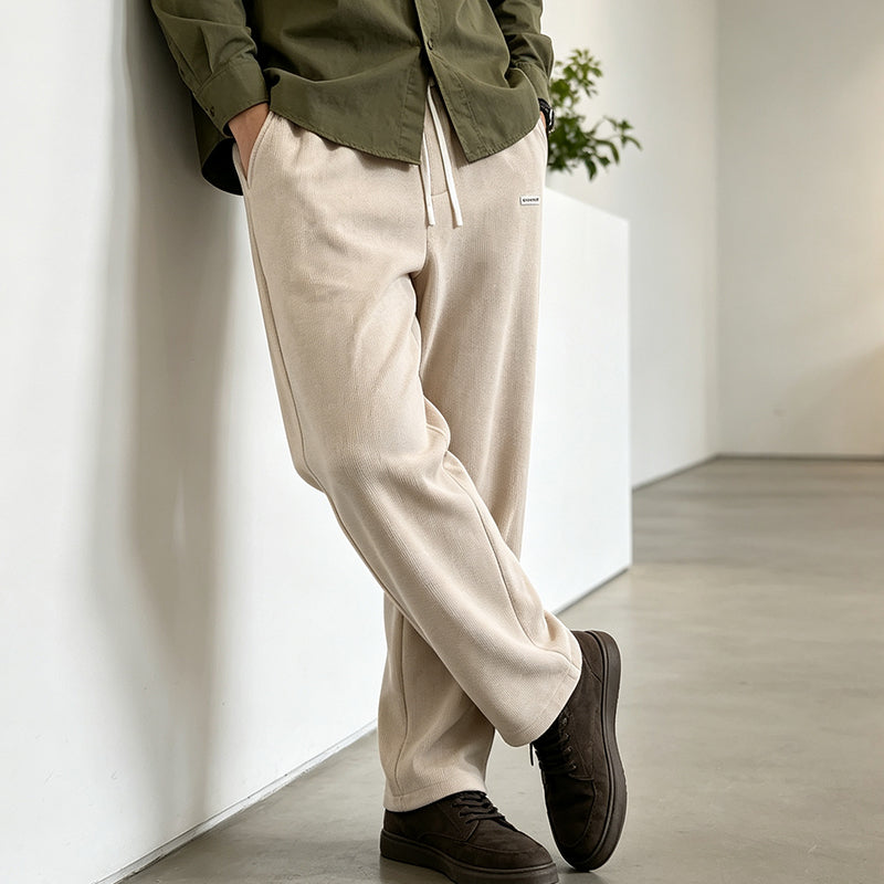 Pantalon en velours côtelé droit décontracté pour homme