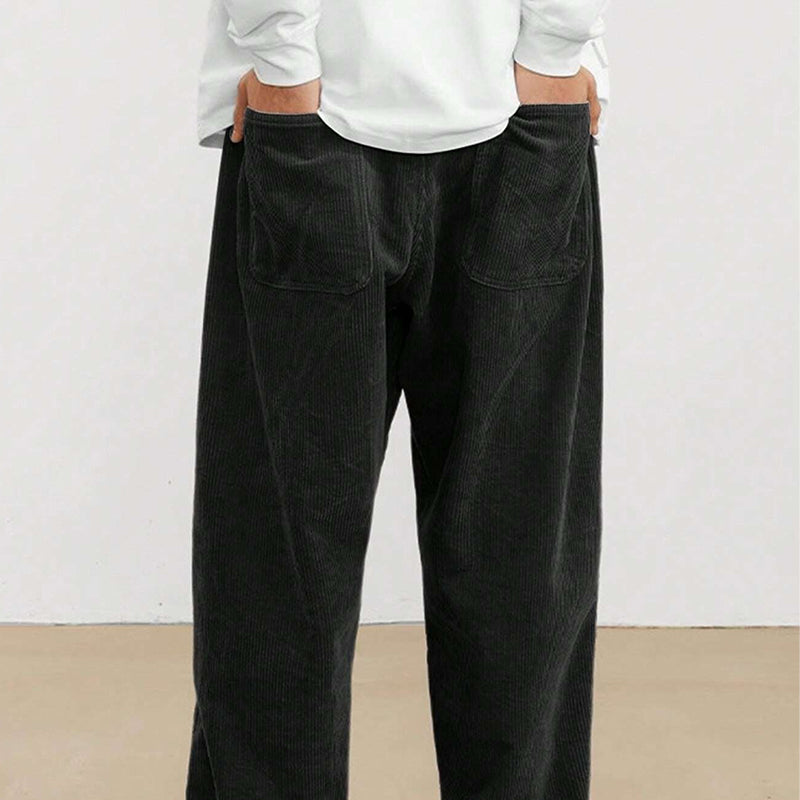 Pantalon en velours côtelé droit décontracté pour homme