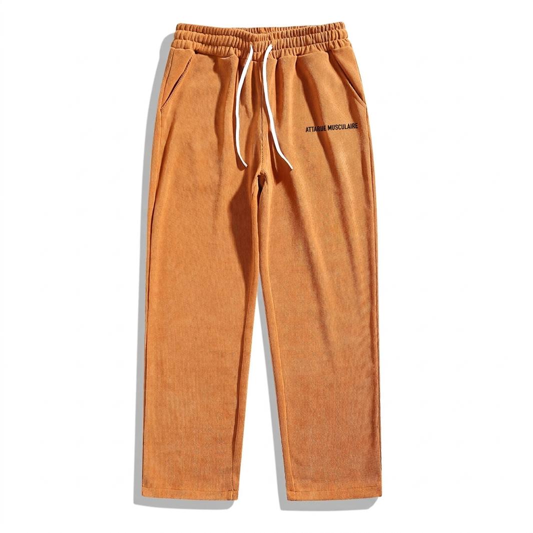 Pantalon en velours côtelé droit décontracté pour homme