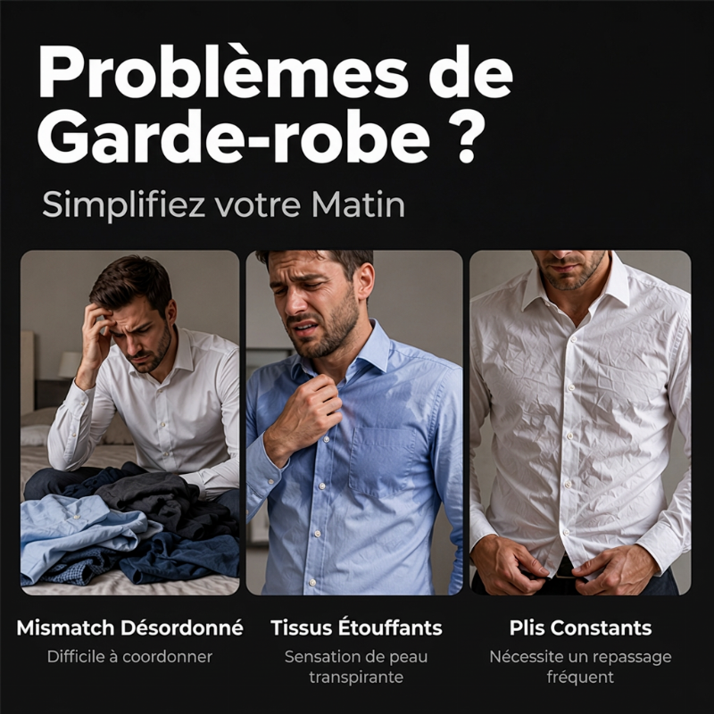 Ensemble deux pièces pour homme : chemise et pantalon en polyester