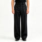 Pantalon drapé élégant à double boutonnage et taille haute pour homme