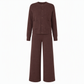 Ensemble décontracté pour femme composé d'un cardigan en maille et d'un pantalon large