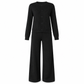 Ensemble décontracté pour femme composé d'un cardigan en maille et d'un pantalon large