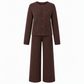 Ensemble décontracté pour femme composé d'un cardigan en maille et d'un pantalon large