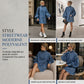 Robe mini en jean oversize à col montant pour femme