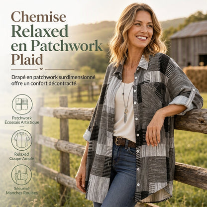 Chemise à manches longues à carreaux, coupe décontractée ample, vêtement d'extérieur grande taille avec protection solaire pour le printemps et l'automne
