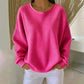 Sweat-shirt ample pour femme en maille gaufre