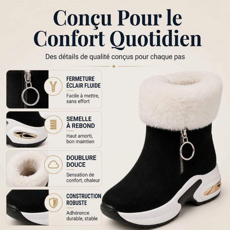 Bottes de neige antidérapantes et chaudes pour femme, pour l'hiver