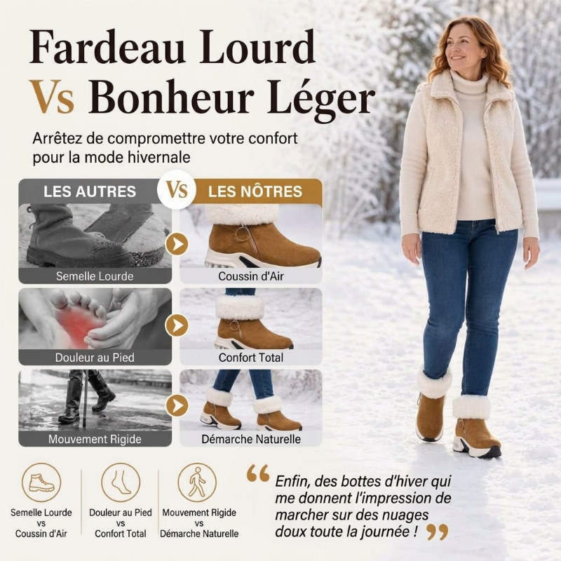Bottes de neige antidérapantes et chaudes pour femme, pour l'hiver