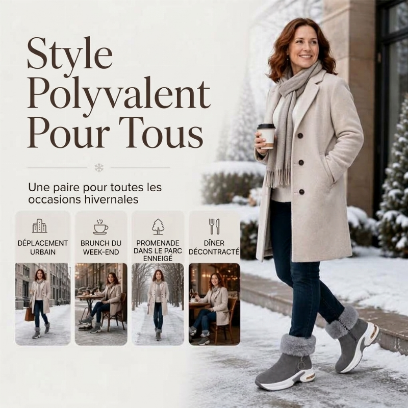 Bottes de neige antidérapantes et chaudes pour femme, pour l'hiver
