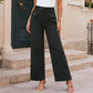 Pantalon taille haute à jambes larges pour femme