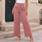 Pantalon taille haute à jambes larges pour femme