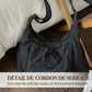 Sac nuage à carreaux avec cordon de serrage et fronces