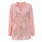 Blouse pull en dentelle élégante pour femme, coupe ample et manches longues