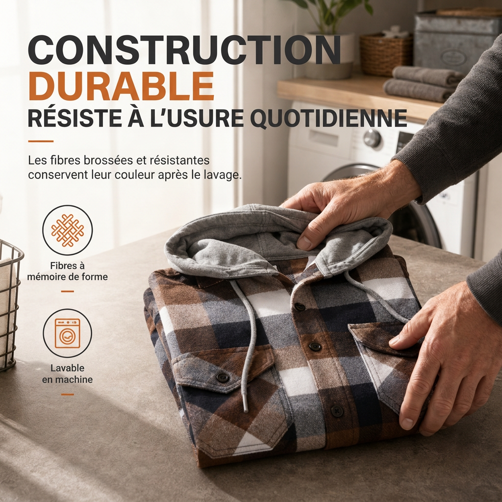 Sweat à capuche zippé à carreaux pour homme, coupe ample, style américain, molleton gratté