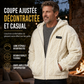 Veste à capuche zippée en polaire sherpa gaufrée torsadée pour homme avec poches