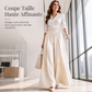 Pantalon fluide taille haute à jambes larges pour femme