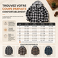 Sweat à capuche zippé à carreaux pour homme, coupe ample, style américain, molleton gratté