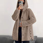 Veste à capuche en peluche coupe ample pour femme