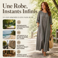 Robe maxi décontractée pour femme avec poches