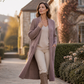 Cardigan long en maille côtelée confortable pour femme