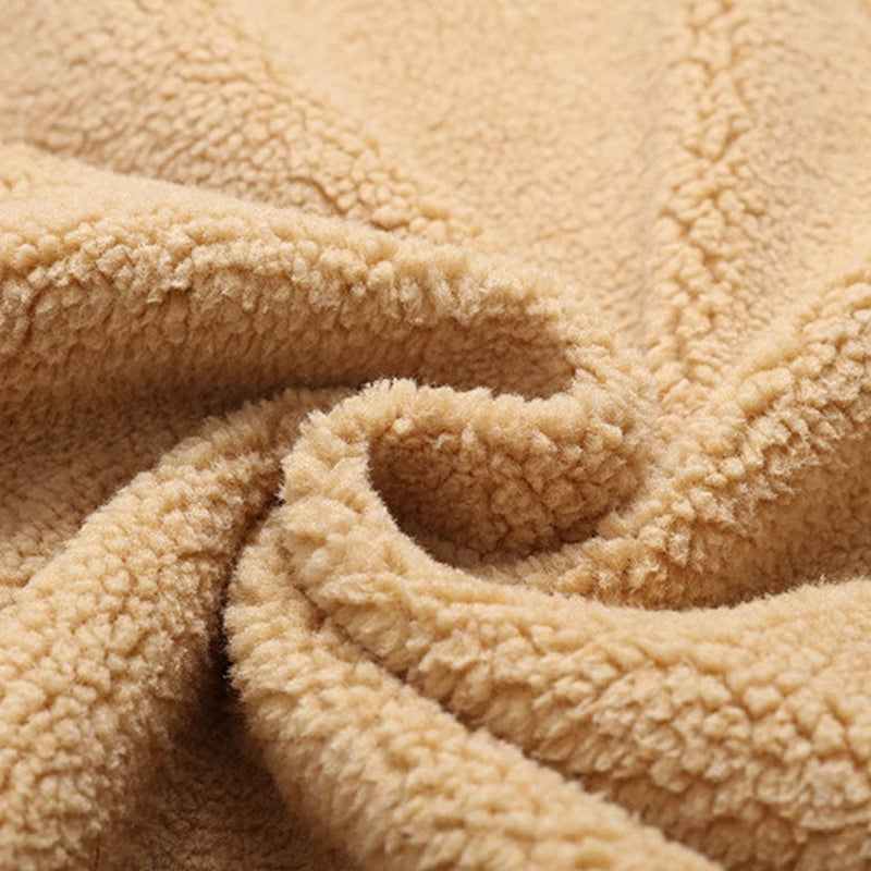 Vestes Cargo Épaisses à Col Roulé pour Hommes Doublées de Peluche Thermique en Hiver