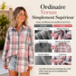 Veste-chemise mi-longue à carreaux pour femme