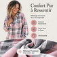 Veste-chemise mi-longue à carreaux pour femme
