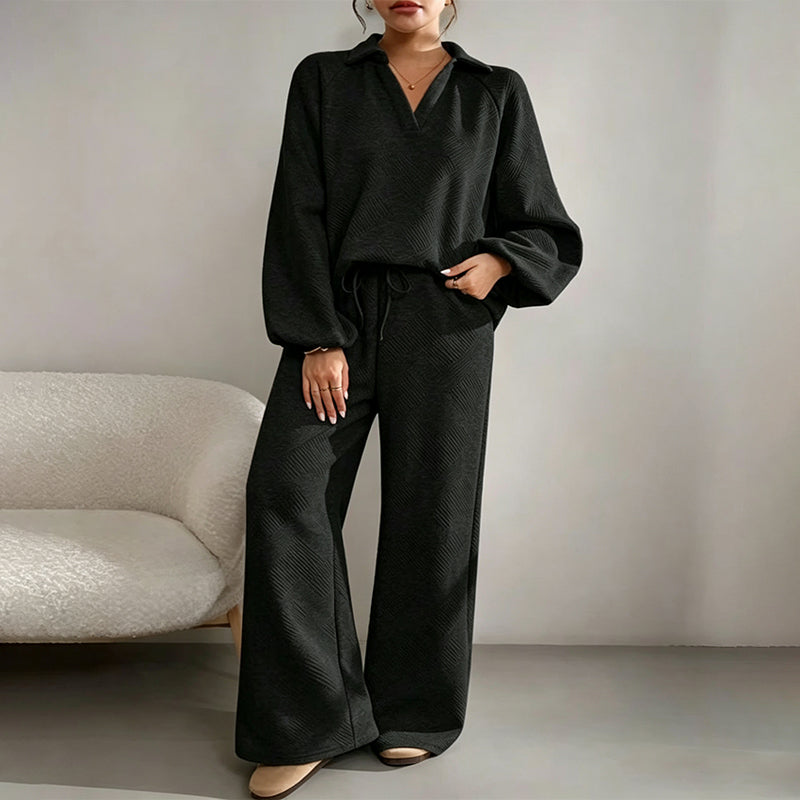 Ensemble deux pièces coupe ample décontracté et élégant pour femme