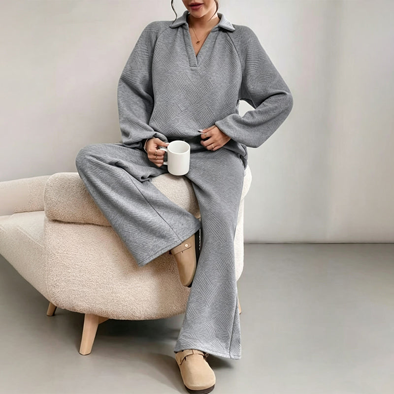 Ensemble deux pièces coupe ample décontracté et élégant pour femme