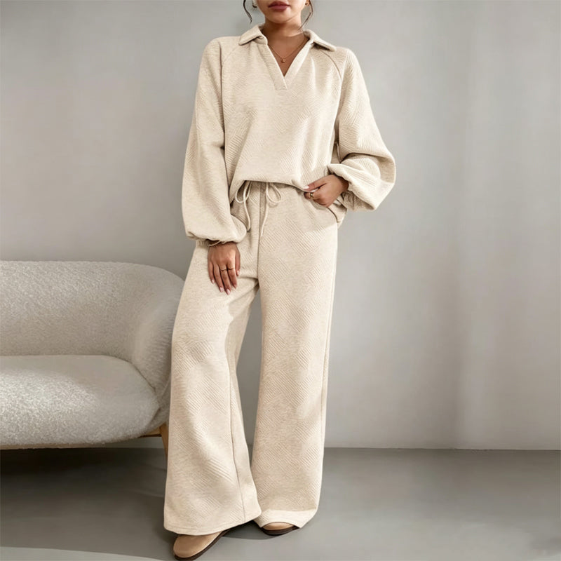 Ensemble deux pièces coupe ample décontracté et élégant pour femme