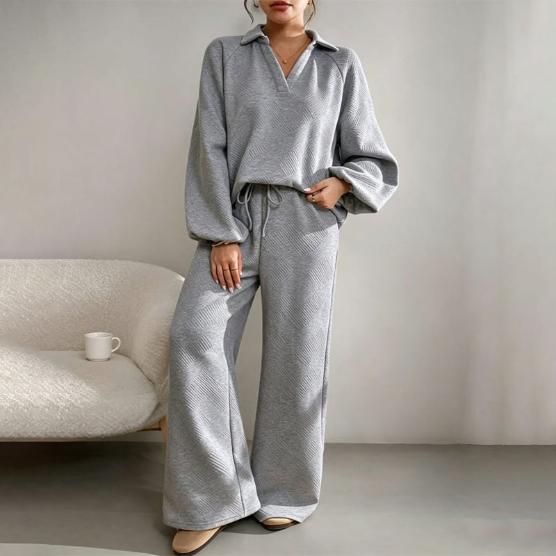 Ensemble deux pièces coupe ample décontracté et élégant pour femme