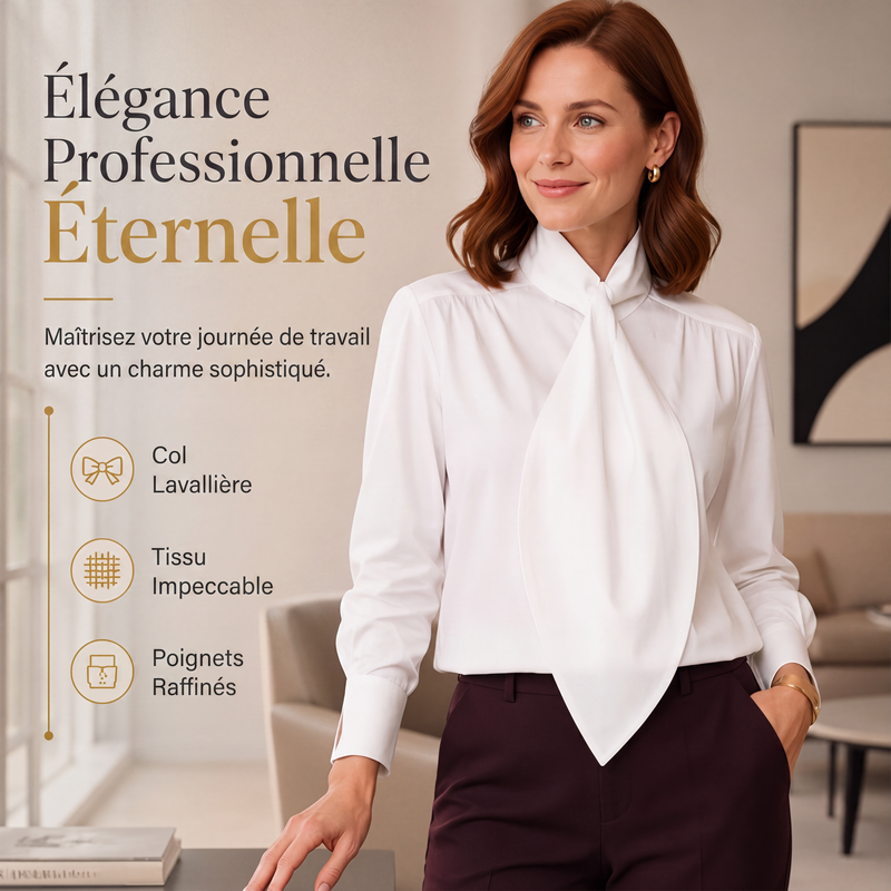 Haut élégant pour femmes à col noué et manches longues