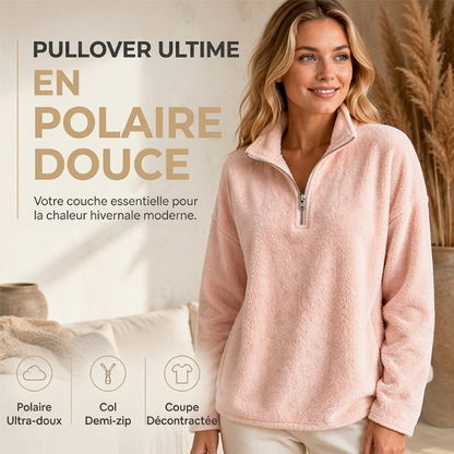 Sweat décontracté confortable pour femme avec quart de zip