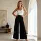 Pantalon large décontracté à taille haute pour femme