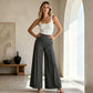 Pantalon large décontracté à taille haute pour femme