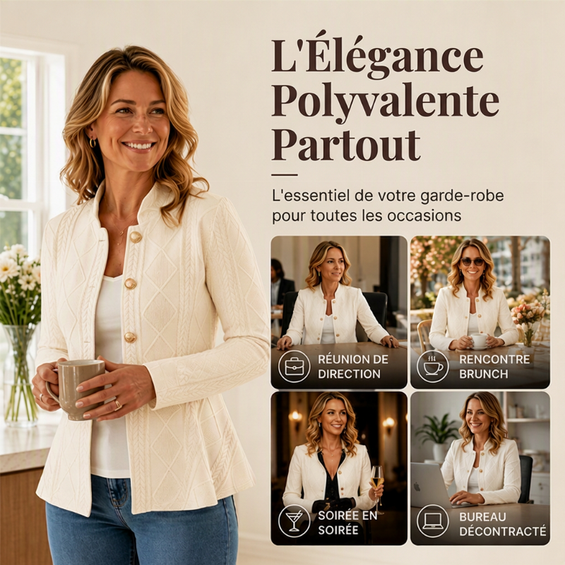 Blazer élégant à peplum et volants pour femme