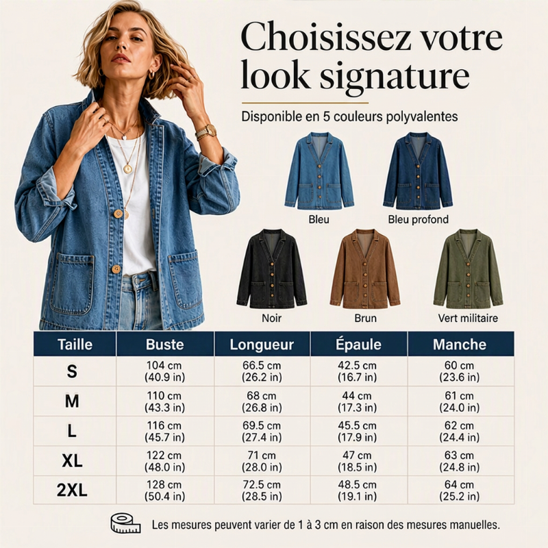 Cardigan en jean décontracté à col V pour femme